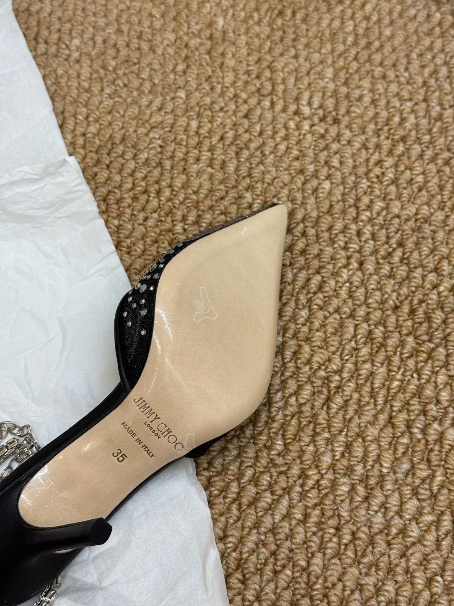 Jimmy Crystal-embellished Saeda Pumps 100mm Black Mesh Drill 420169