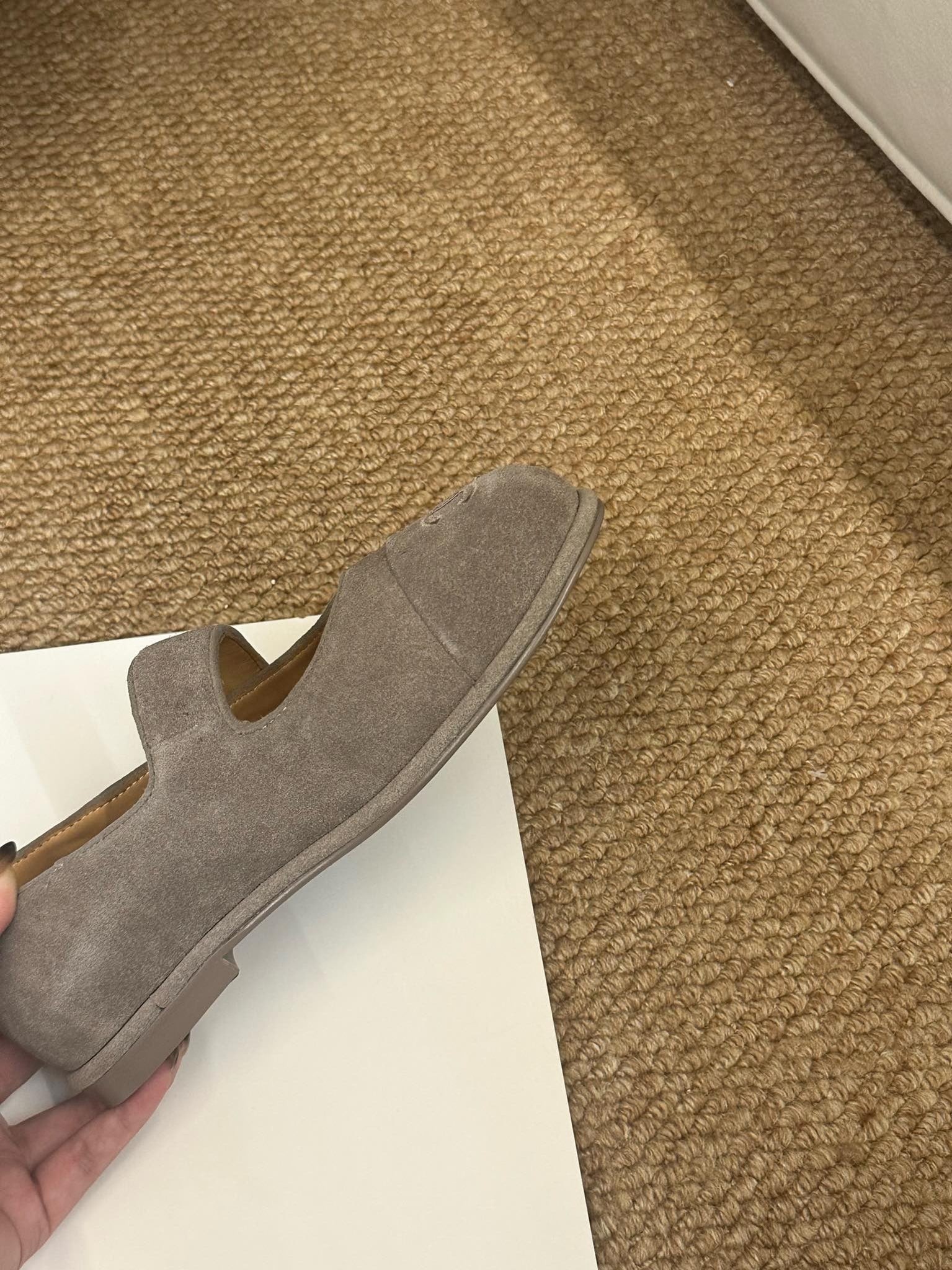 CC 26s Mary Jane Flats Taupe Brown Suede