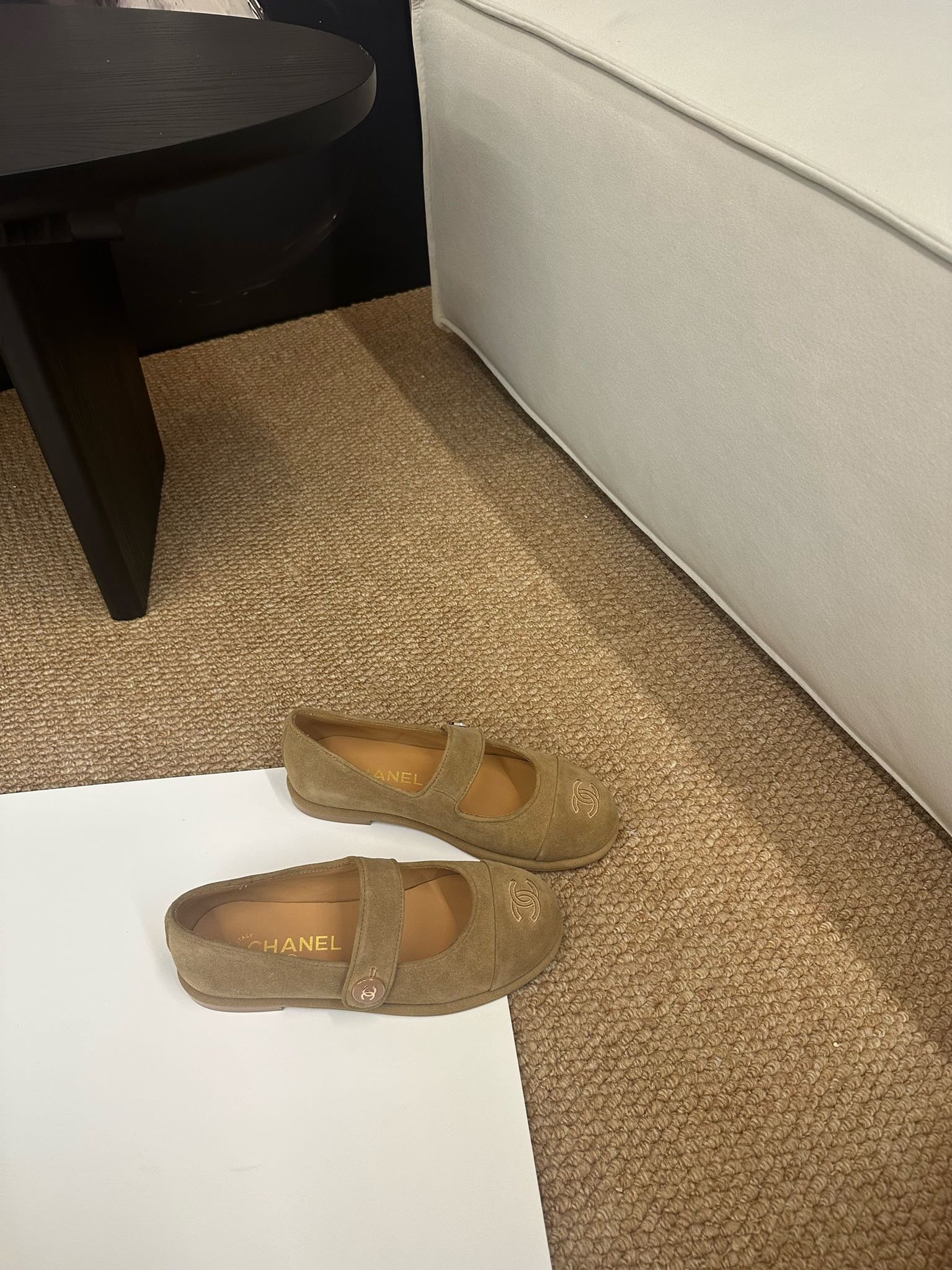 CC 26s Mary Jane Flats Caramel Brown Suede