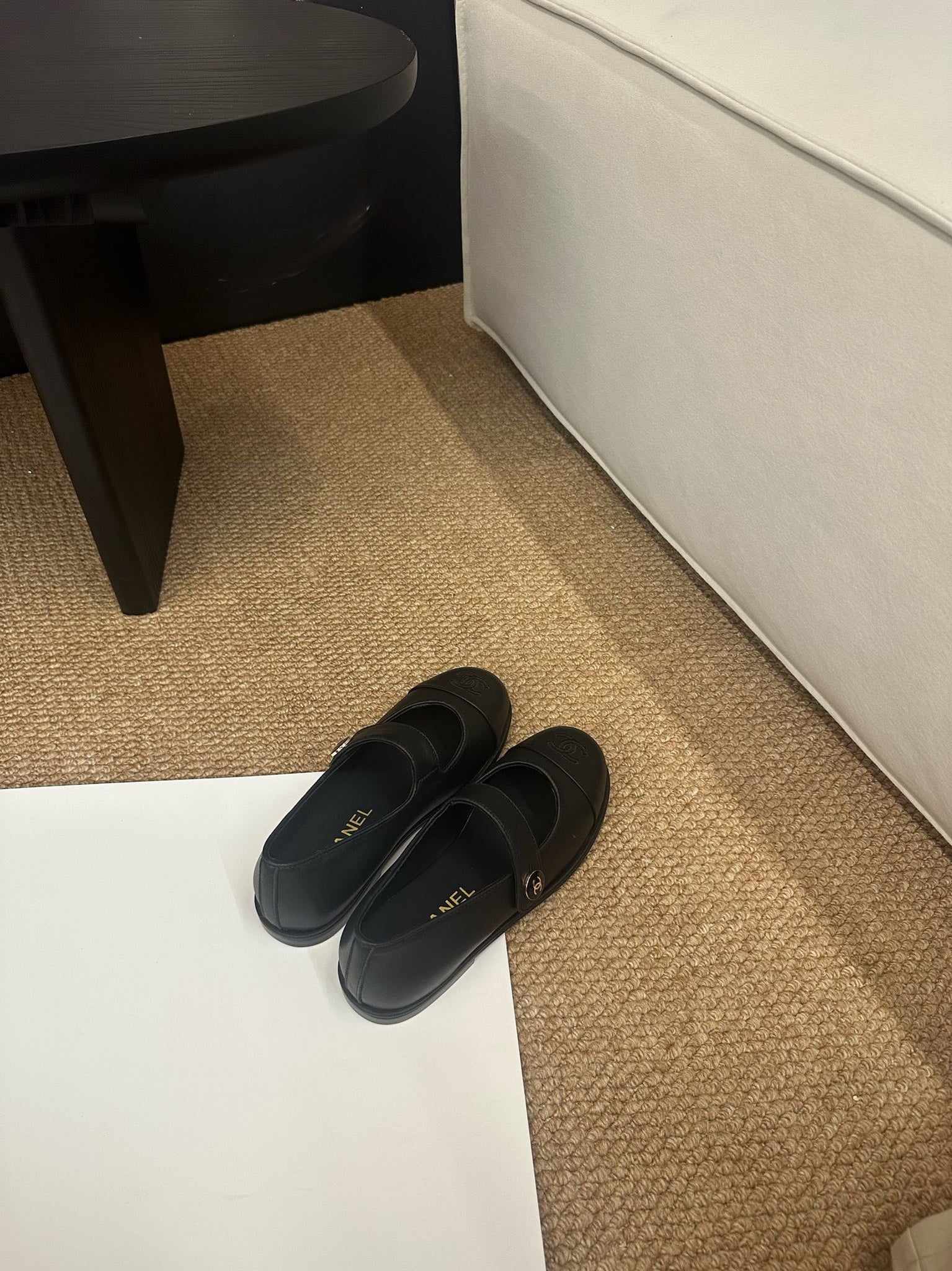CC 26s Mary Jane Flats Black Calfskin