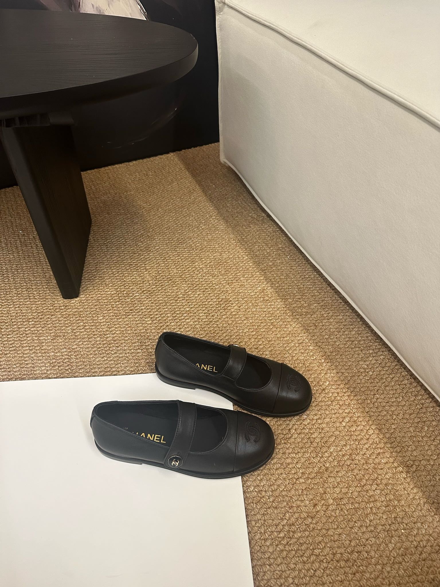 CC 26s Mary Jane Flats Black Calfskin