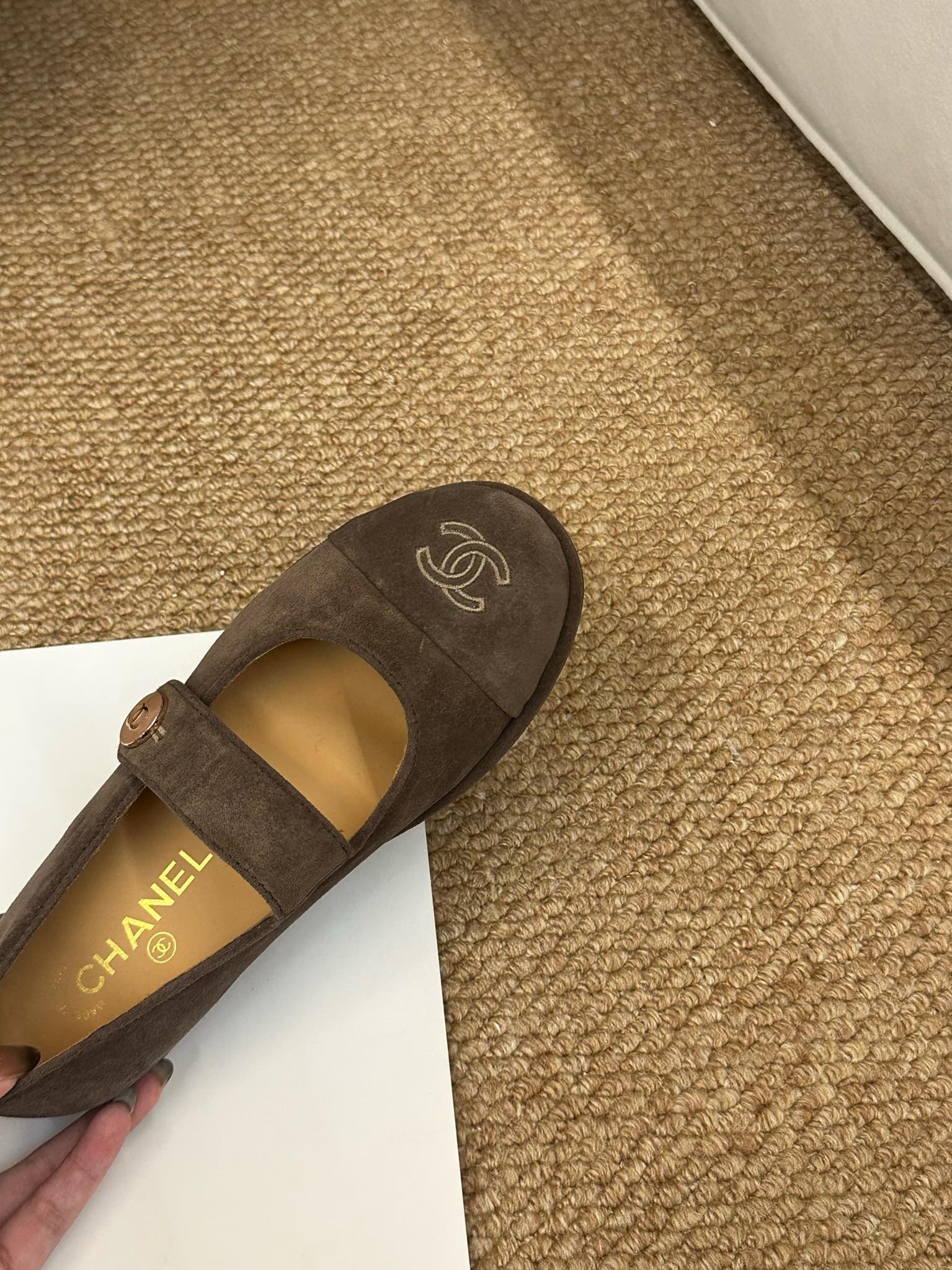 CC 26s Mary Jane Flats Dark Brown Suede