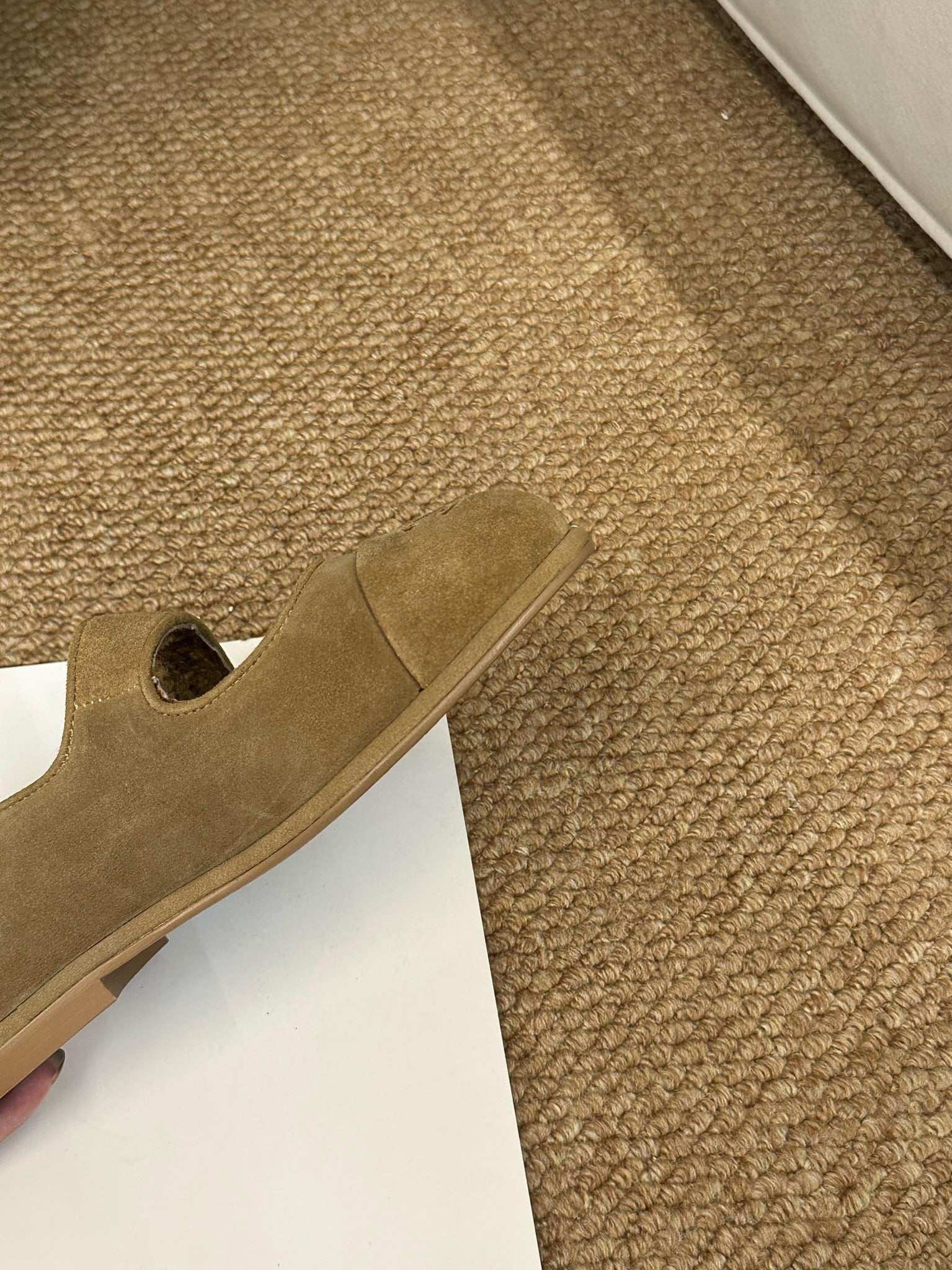 CC 26s Mary Jane Flats Caramel Brown Suede Shearling Lining
