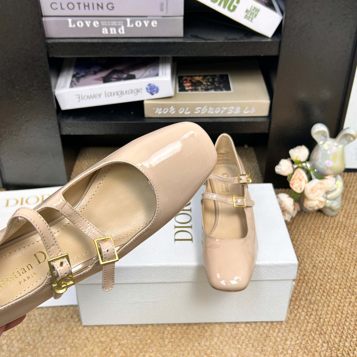 CD 26s Mary Jane Pumps Beige Patent Calfskin 157541