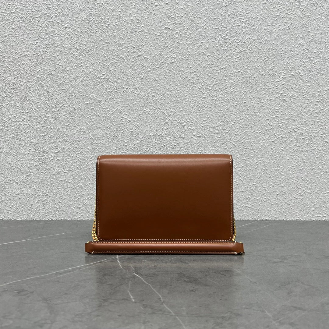 Celine WOC Triomphe Brown Cowhide