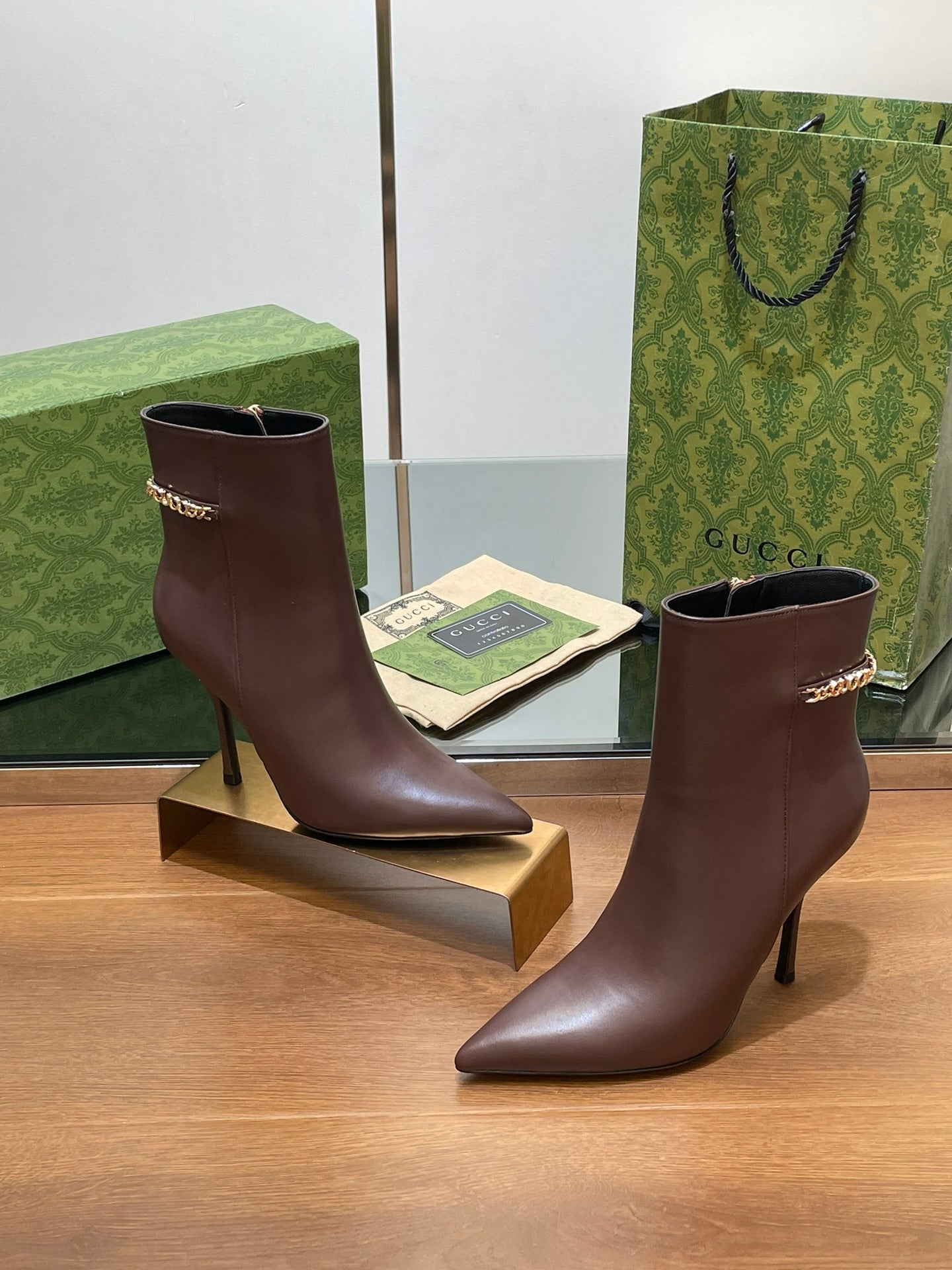 GG 26s Signoria Ankle Boot 10.5cm Brown Cowhide 997222