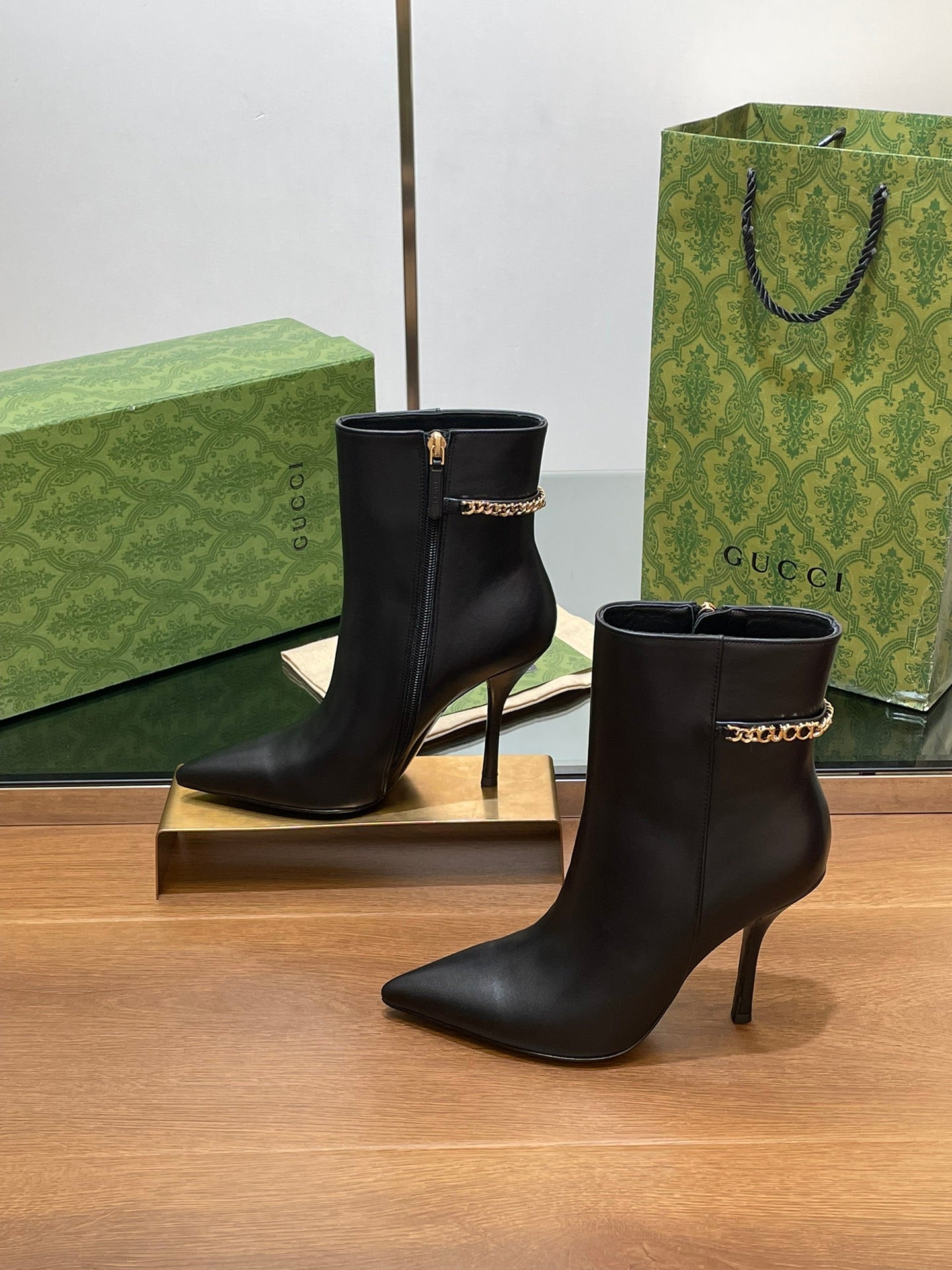GG 26s Signoria Ankle Boot 10.5cm Black Cowhide 997223