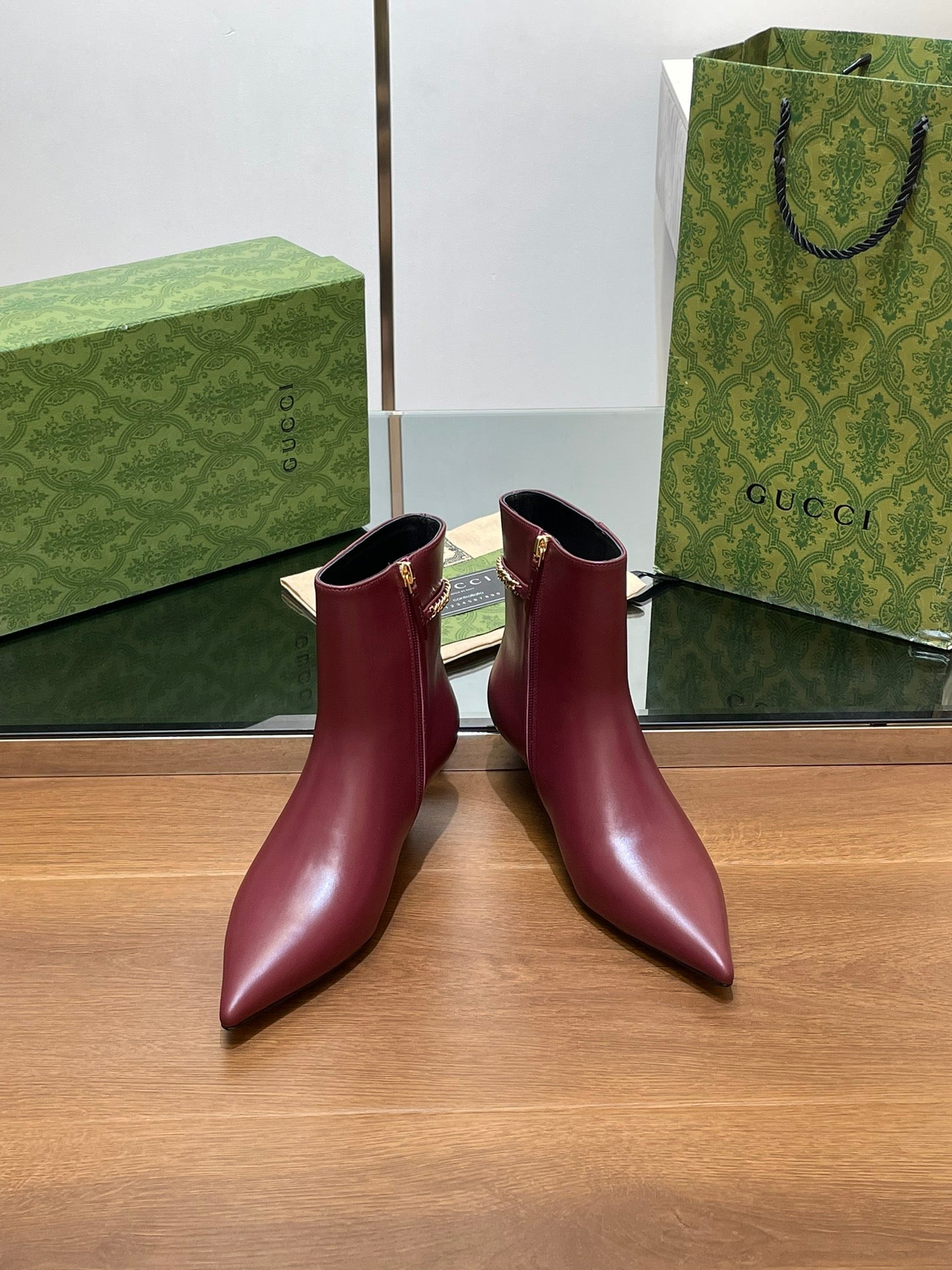GG 26s Signoria Ankle Boot 4.5cm Burgundy Cowhide 997218