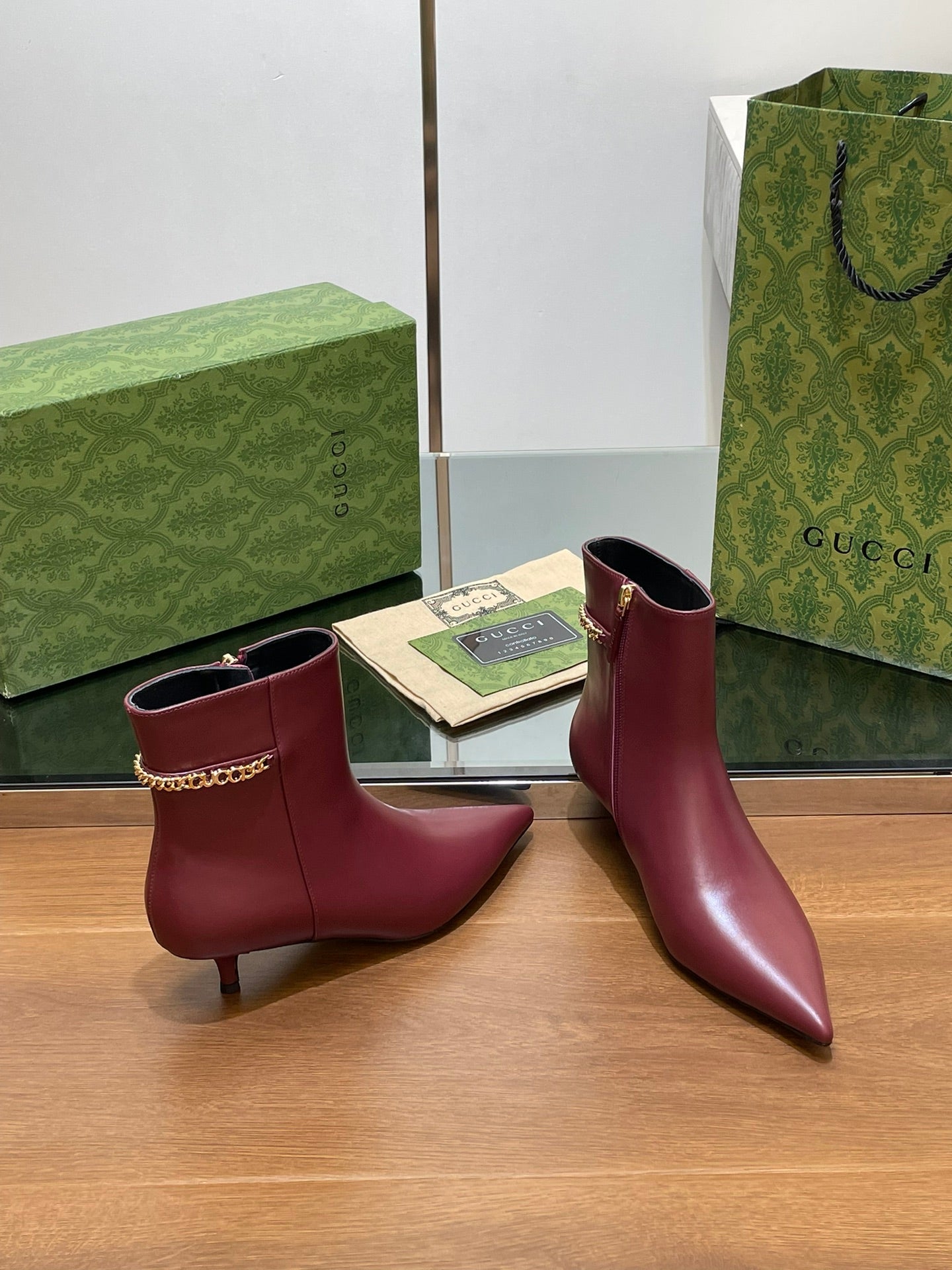 GG 26s Signoria Ankle Boot 4.5cm Burgundy Cowhide 997218