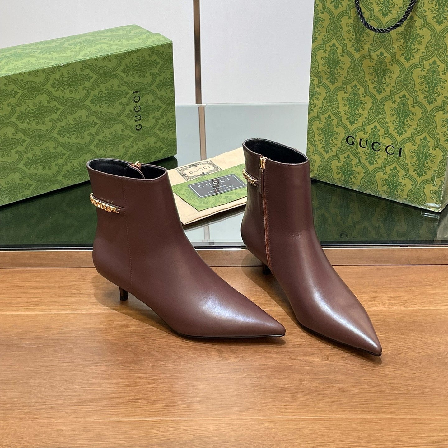 GG 26s Signoria Ankle Boot 4.5cm Brown Cowhide 997219