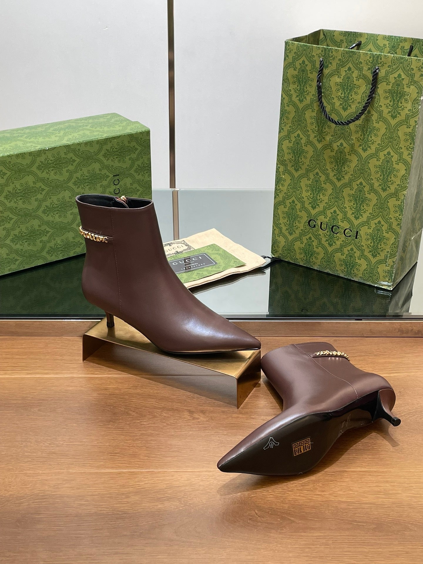 GG 26s Signoria Ankle Boot 4.5cm Brown Cowhide 997219