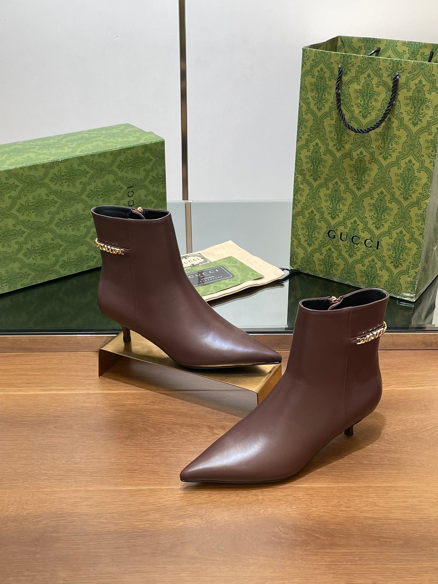 GG 26s Signoria Ankle Boot 4.5cm Brown Cowhide 997219