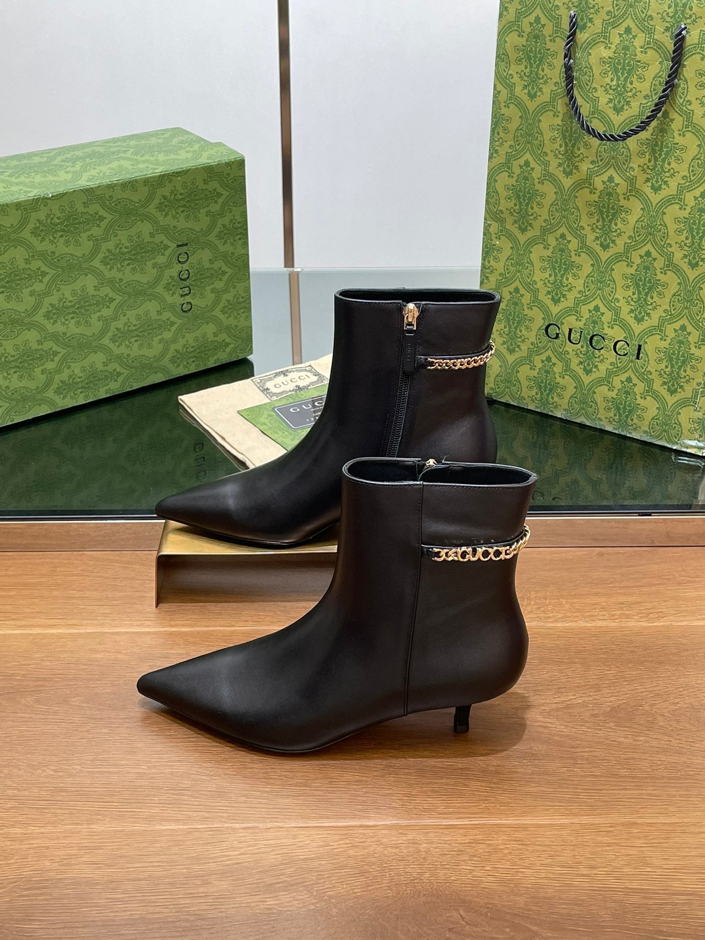 GG 26s Signoria Ankle Boot 4.5cm Black Cowhide 997220