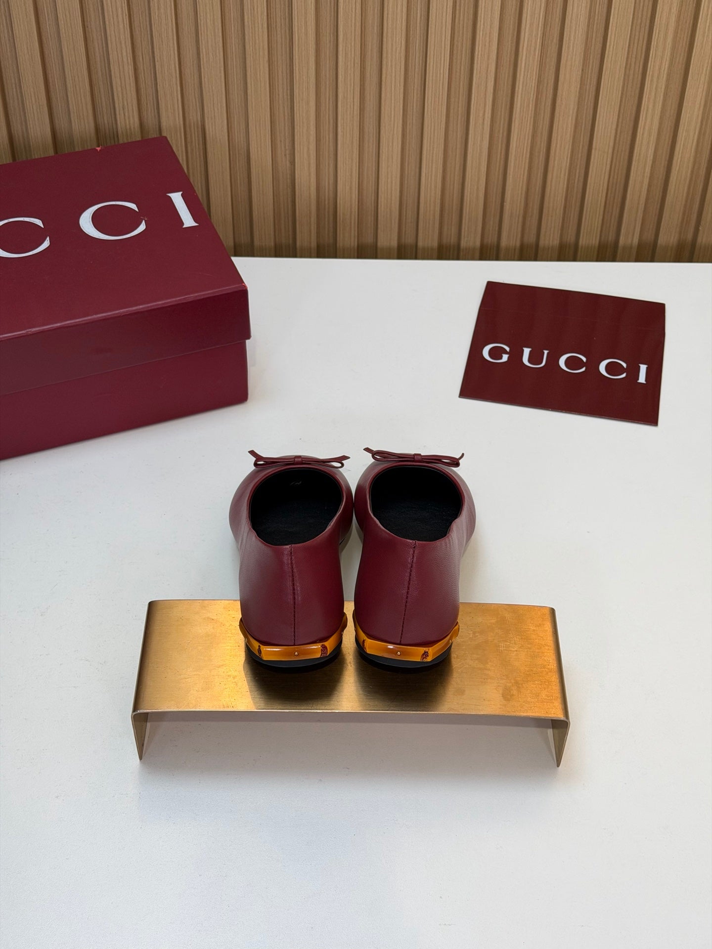 GG 26s Ballerina With Bamboo Flats Burgundy Sheepskin 997172