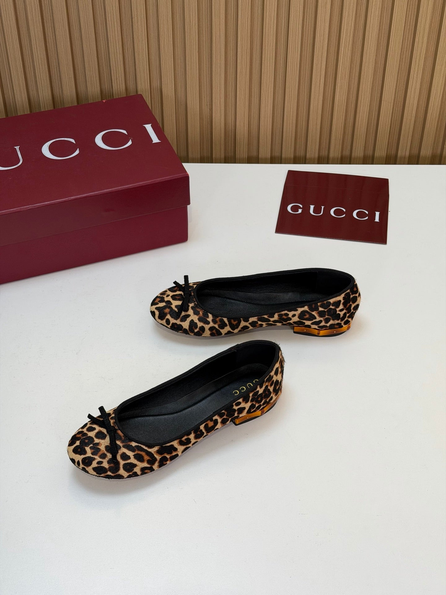 GG 26s Ballerina With Bamboo Flats Leopard Horsehair 997174