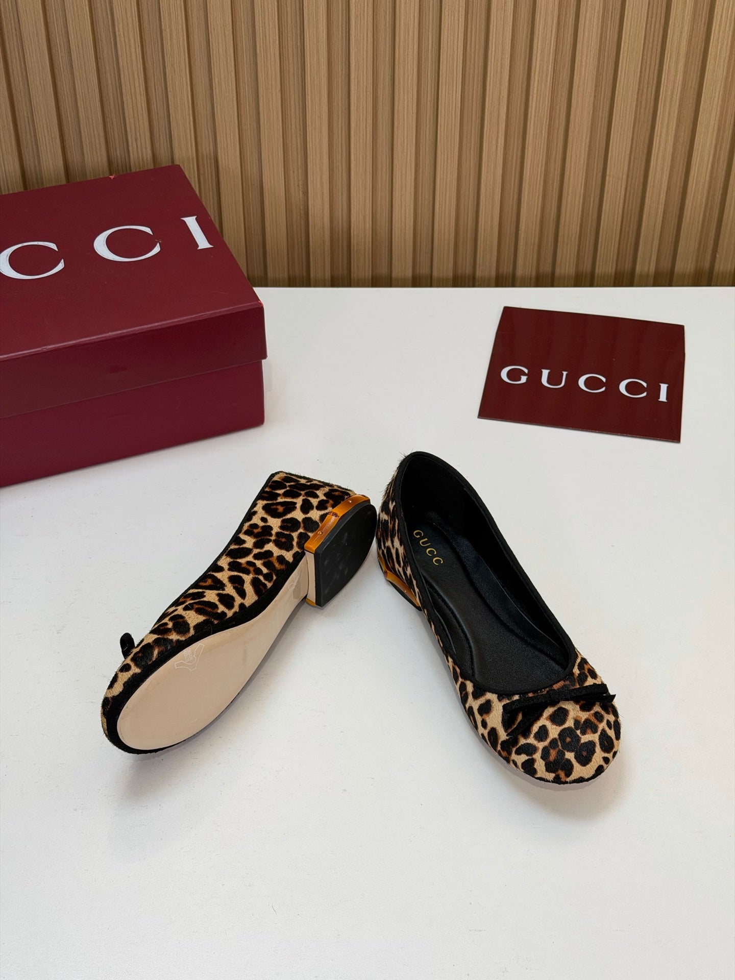 GG 26s Ballerina With Bamboo Flats Leopard Horsehair 997174
