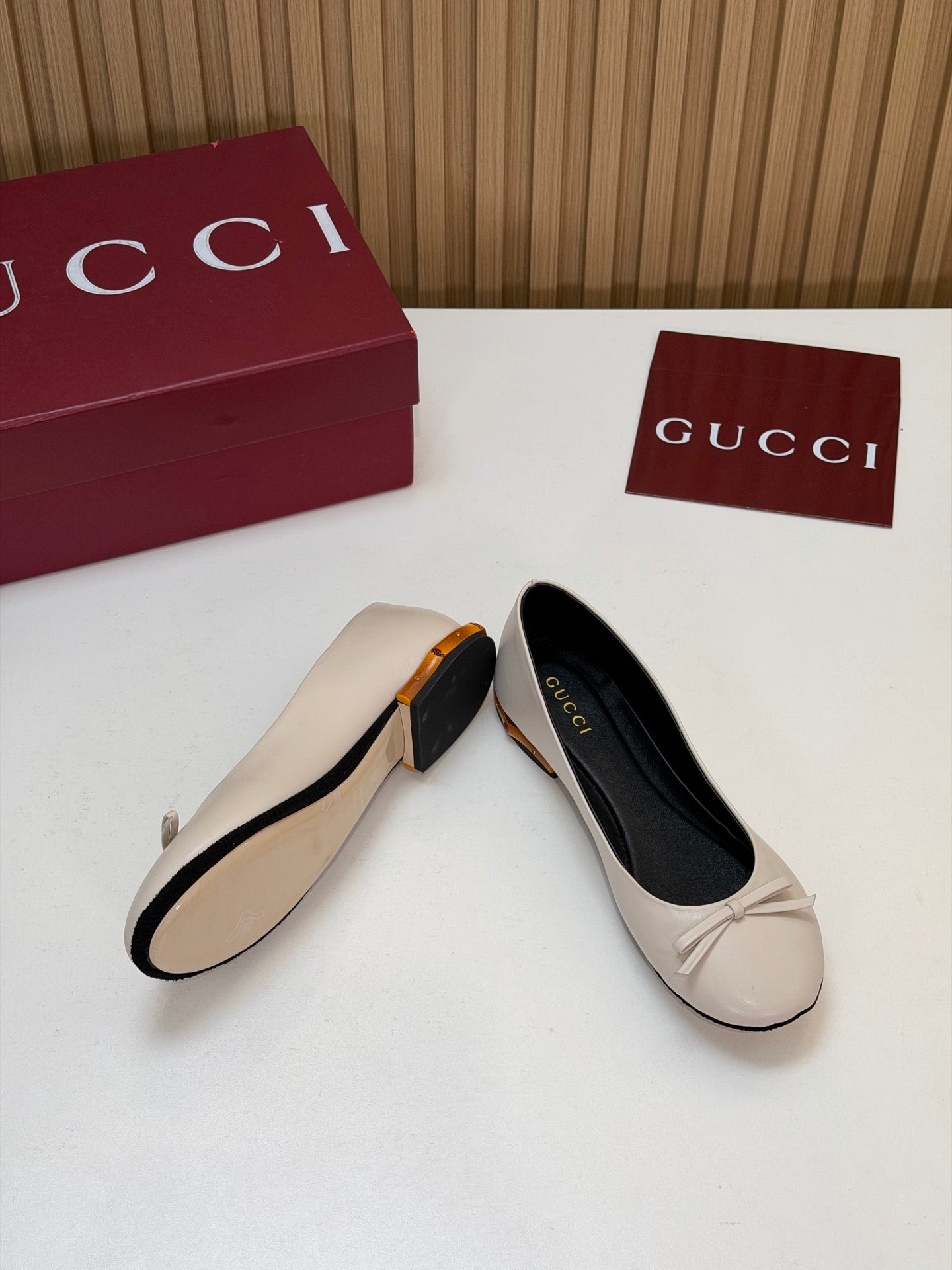 GG 26s Ballerina With Bamboo Flats Cream Sheepskin 997173