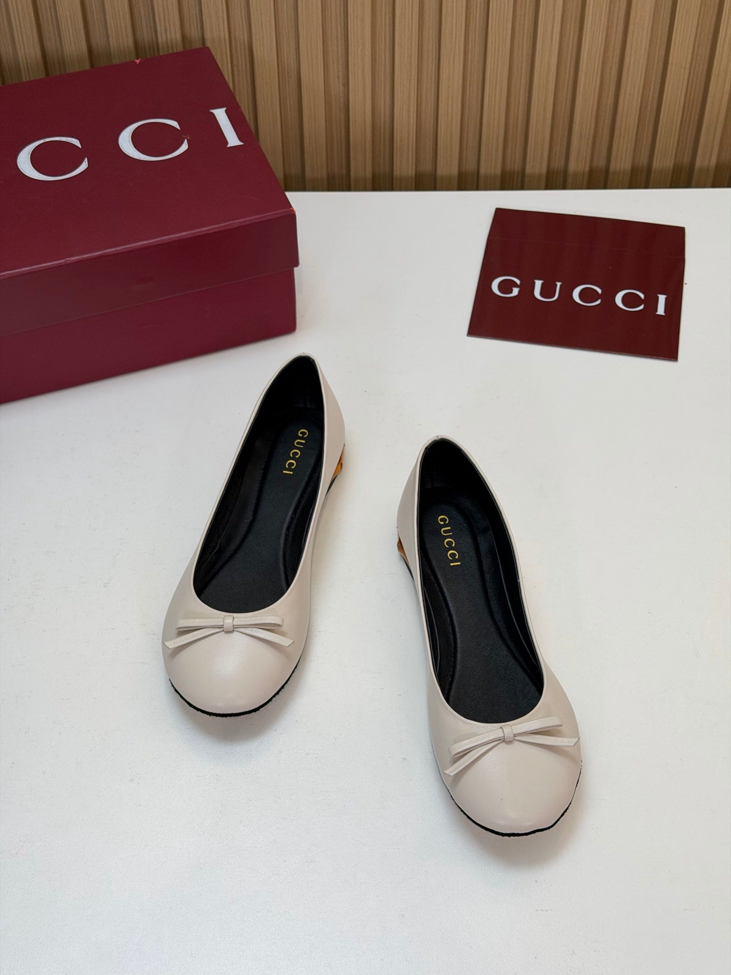 GG 26s Ballerina With Bamboo Flats Cream Sheepskin 997173