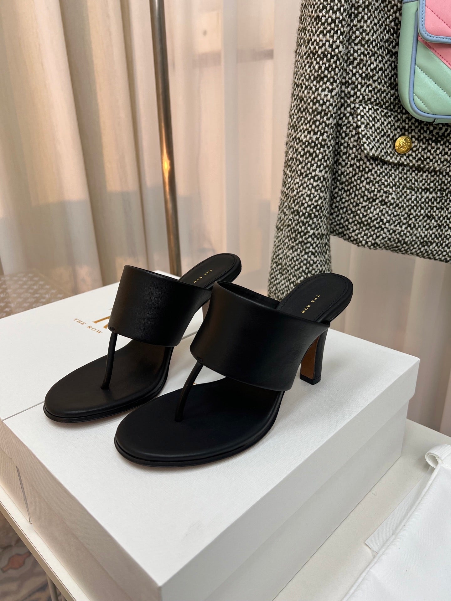 The Row  Heel Sandals Black Calfskin 324735