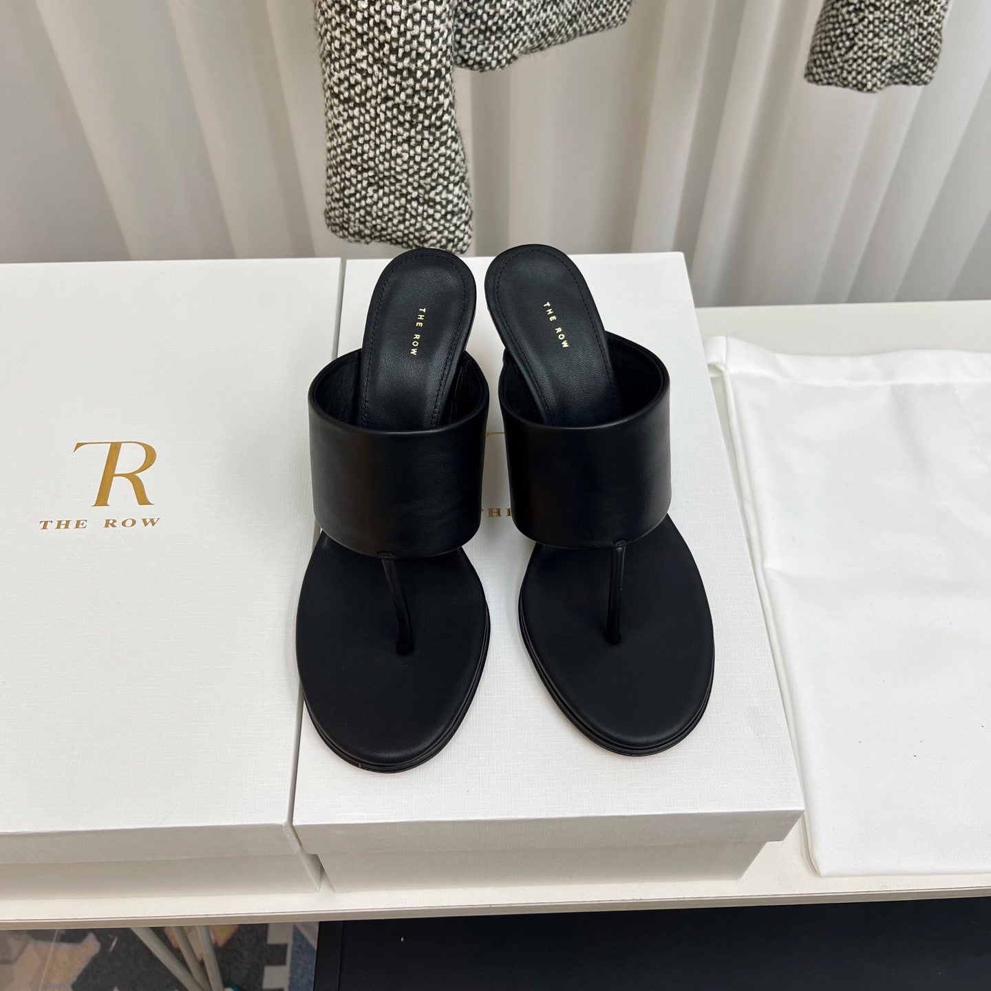 The Row  Heel Sandals Black Calfskin 324735