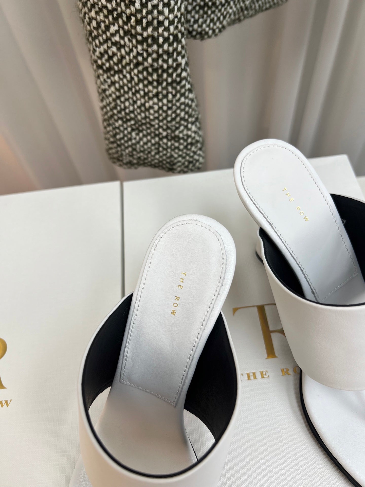 The Row  Heel Sandals 50mm White Calfskin 324737