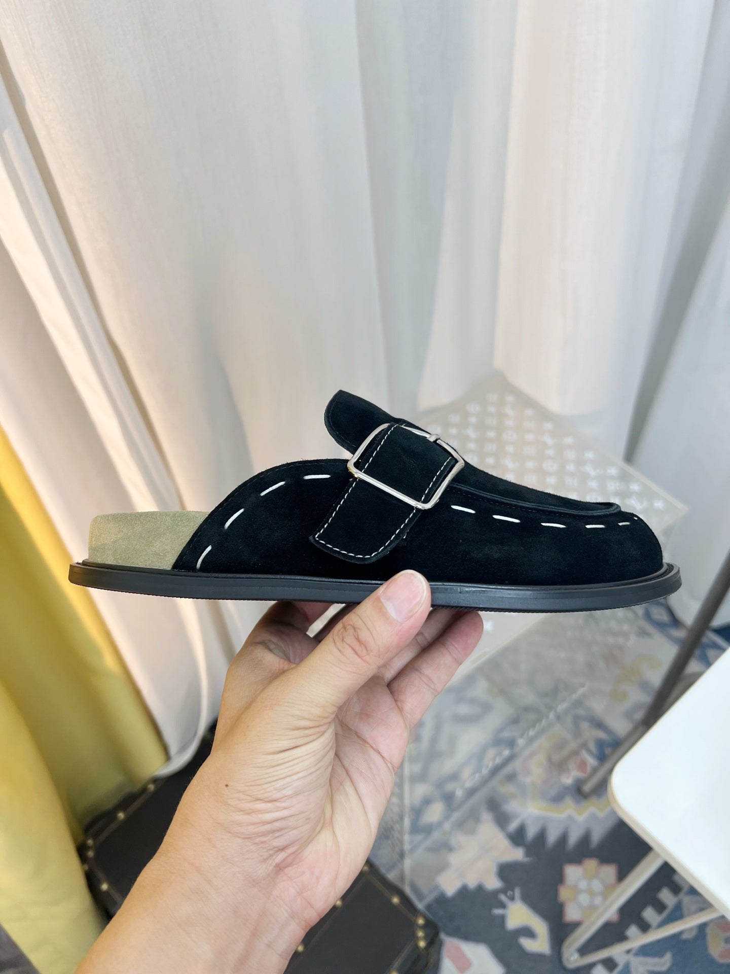The Row 26 Birkenstock Slippers Black Suede 832675