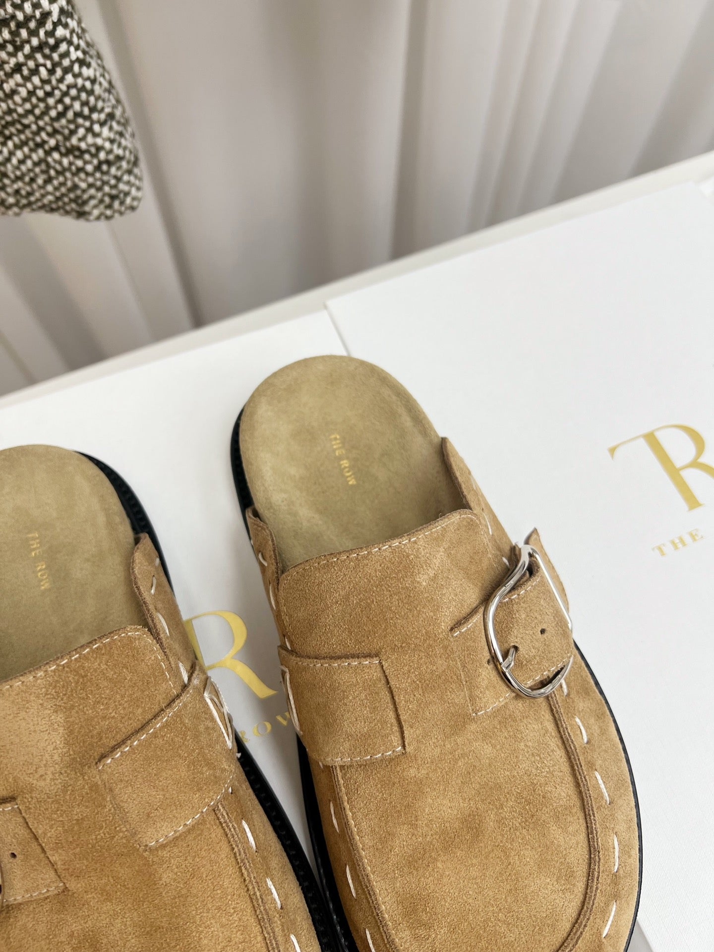 The Row 26 Birkenstock Slippers Beige Suede 832676