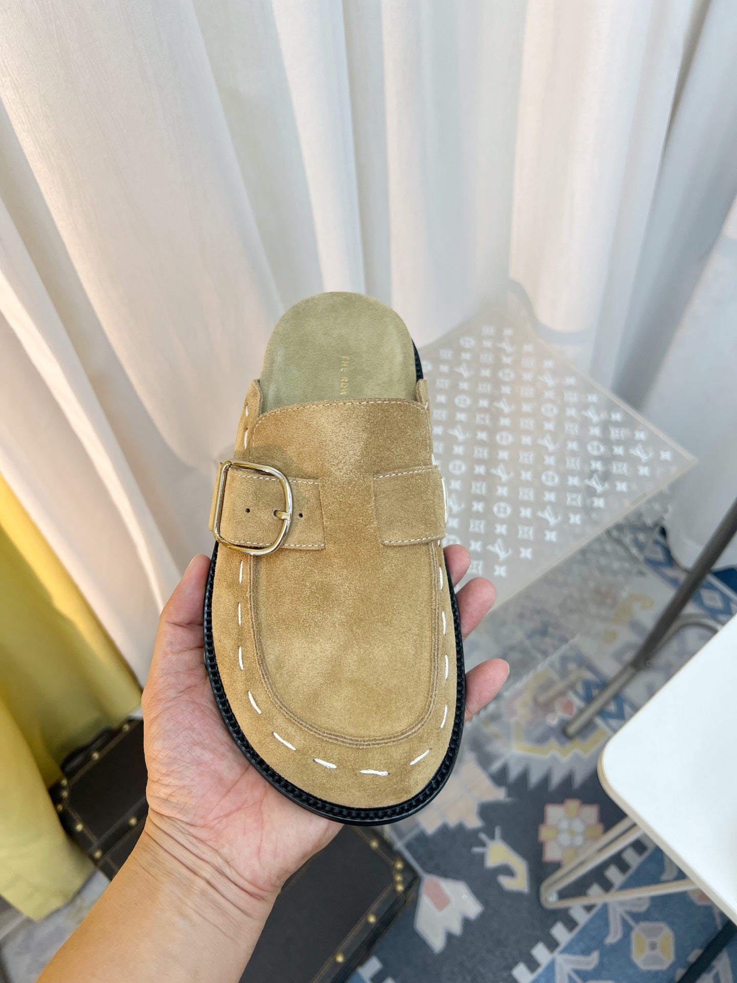 The Row 26 Birkenstock Slippers Beige Suede 832676