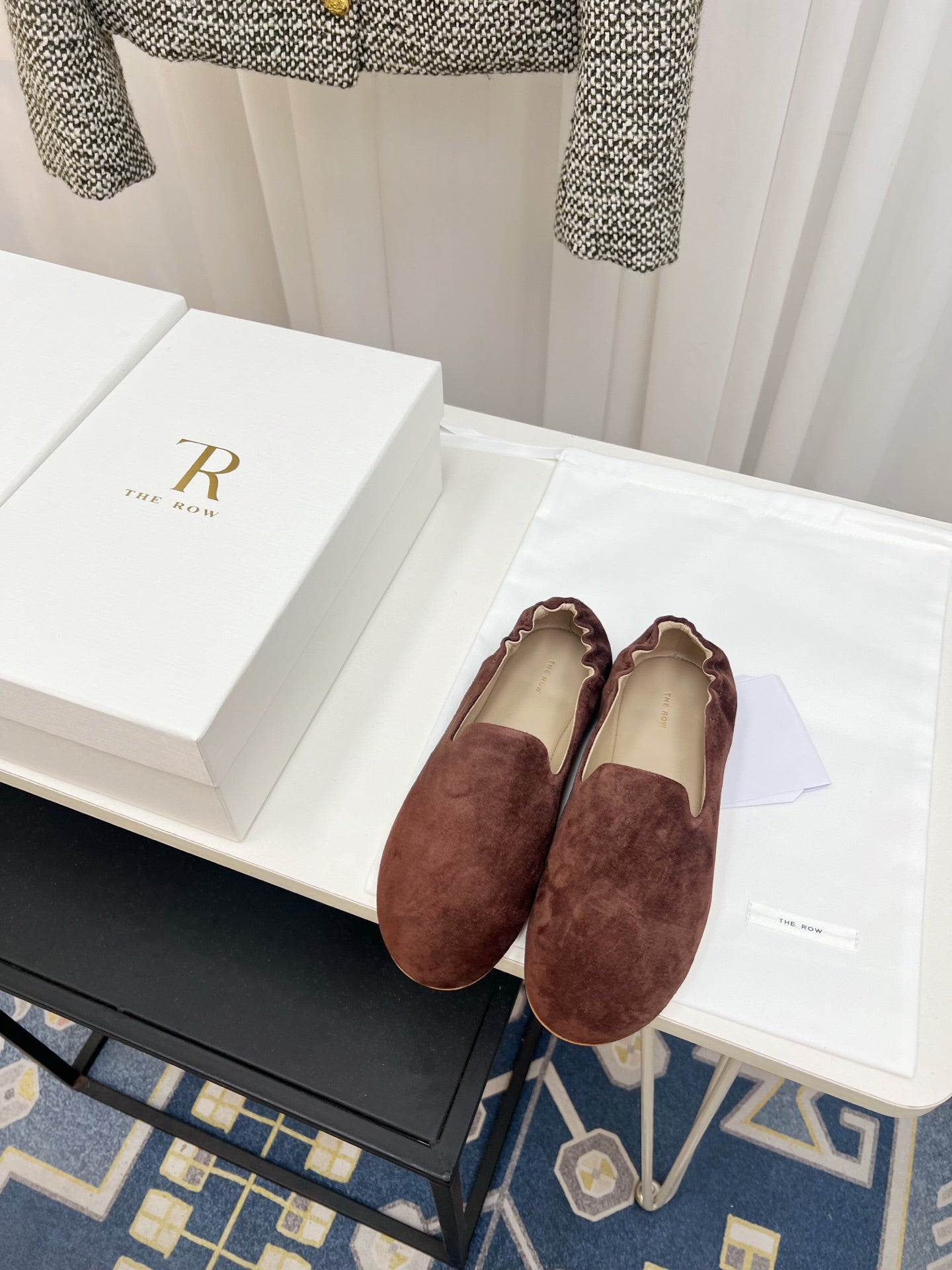 The Row Casa Ballet Flat Brown Suede 832671
