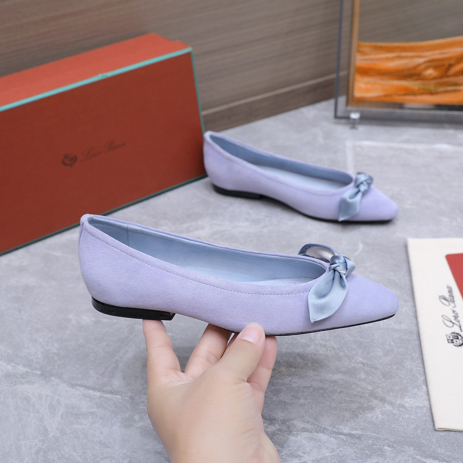 LP 26s Primula Ballet Flat Light Blue Suede 864937