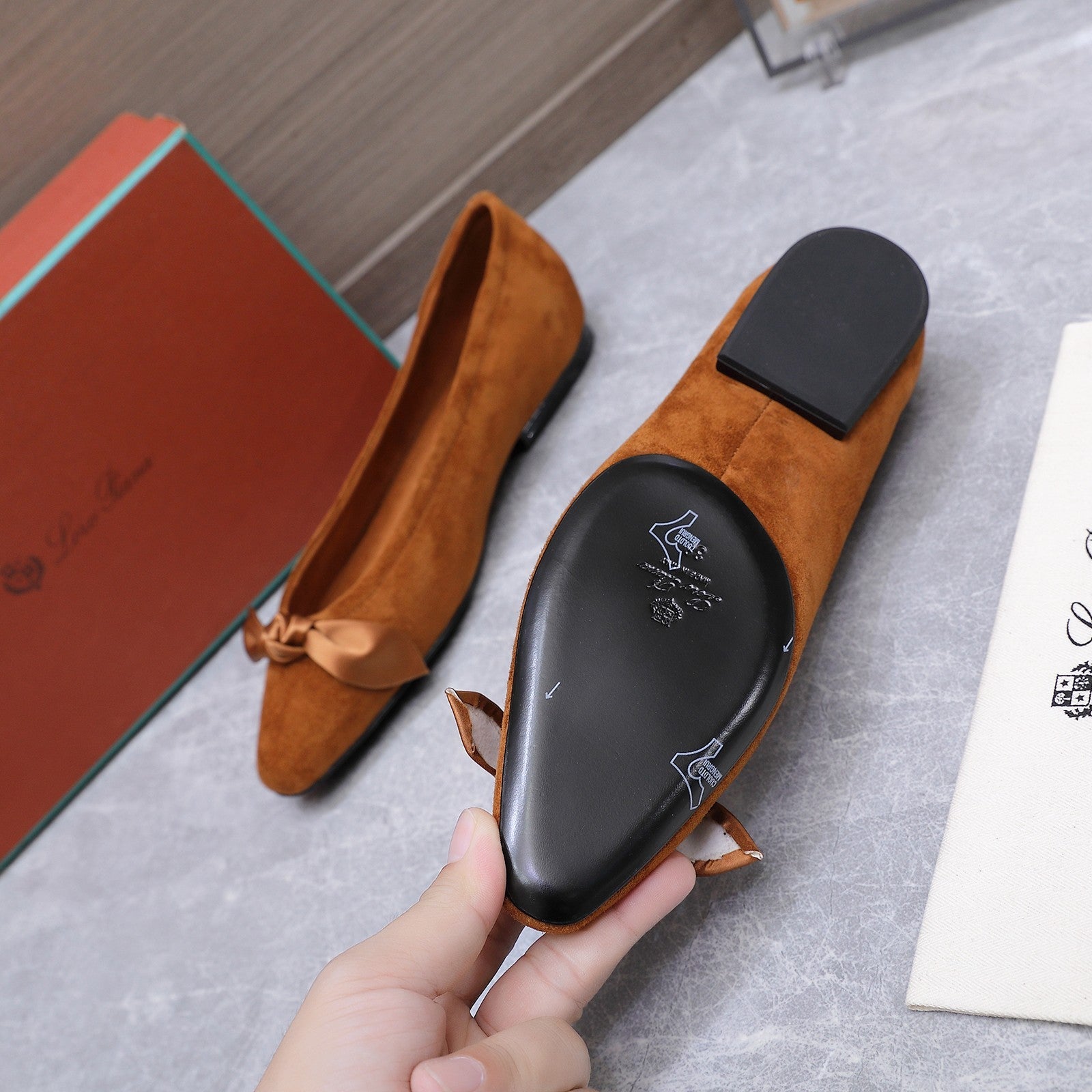 LP 26s Primula Ballet Flat Tan Brown Suede 864939