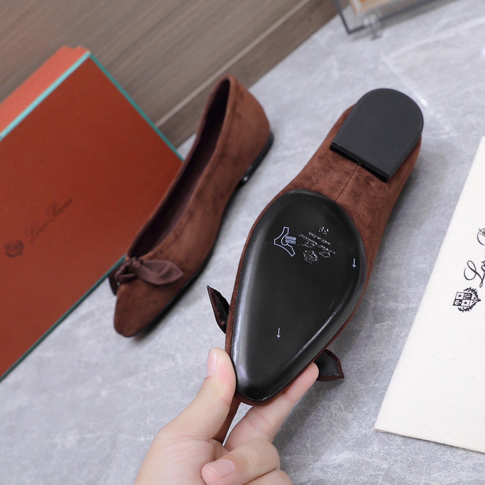LP 26s Primula Ballet Flat Brown Suede 864940