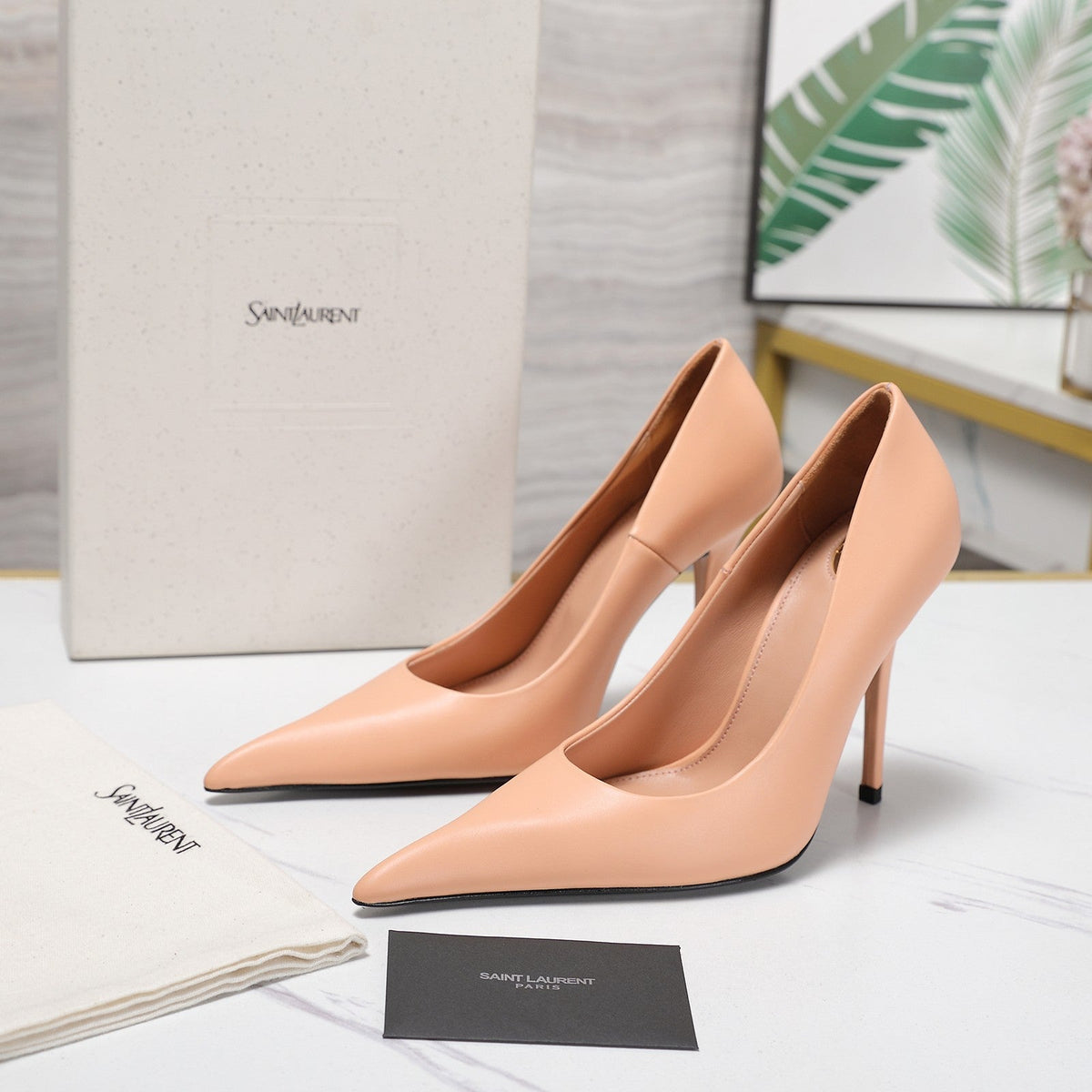 YSL 26s Zoe Pumps Nude Nude Leather 125851