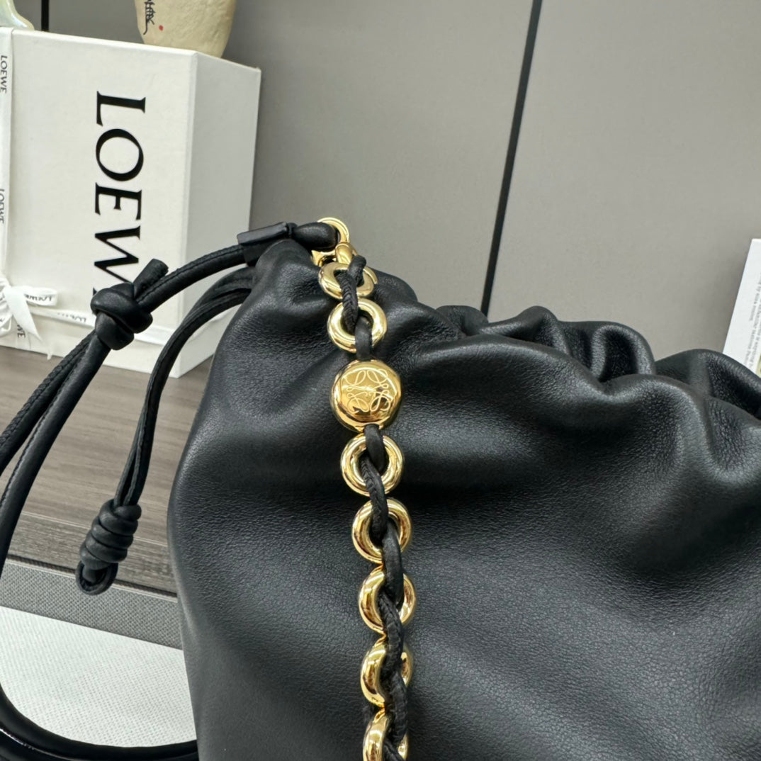 Loewe Flamenco Purse Bucket 32 Black Lambskin Ghw