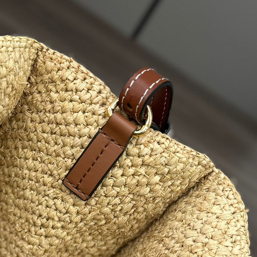 Loew Font Tote 24cm Beige Raffia