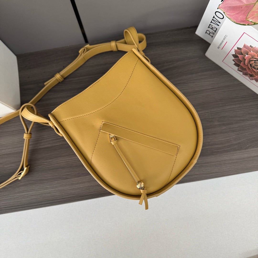 Loewe Hammock Slice Bag Golden-Brown Shiny Calfskin