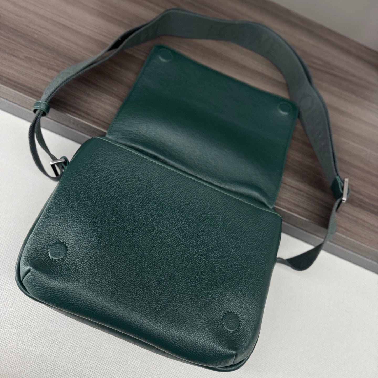 Loewe Messenger Bags 23 Dark Teal Green Cowhide