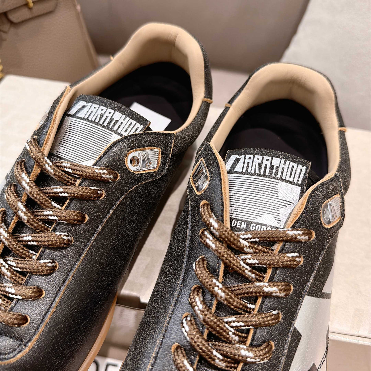 GGDB Sneakers Dark Brown Leather White Star 983563