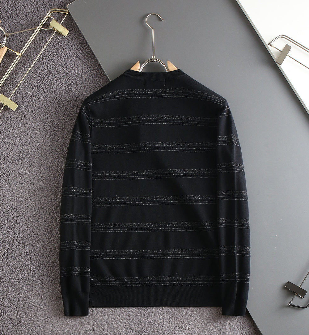 Loro Piana 26s Men Striped Crewneck Sweater Cashmere 434247
