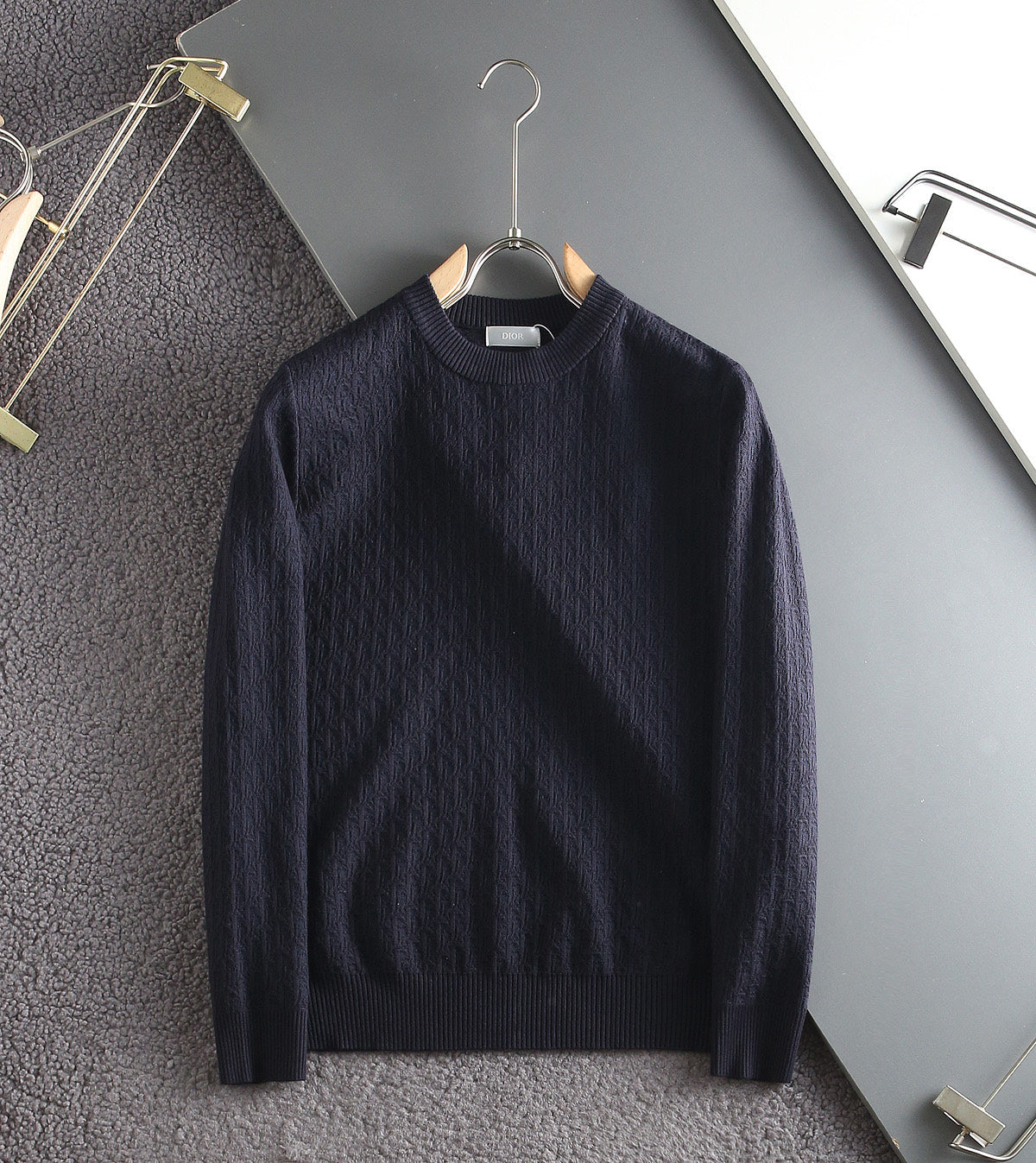 Dior 26s Men Textured Crewneck Sweater Knitwear 434250