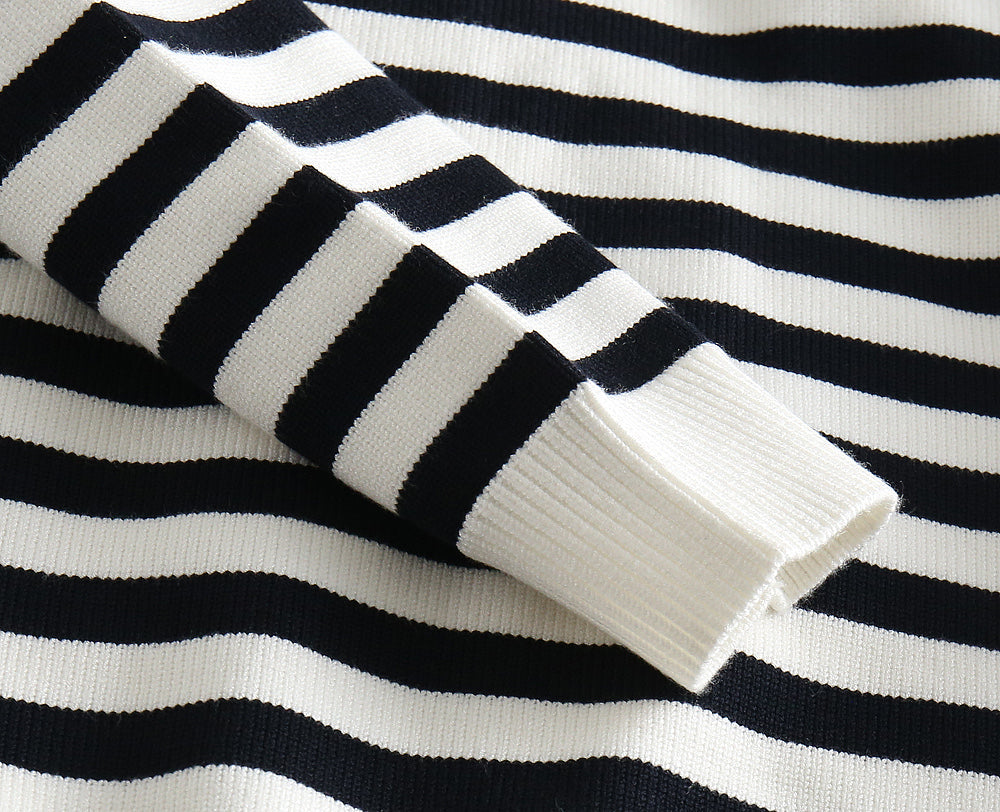 Loro Piana 26s Men Striped Crewneck Sweater Cashmere Wool Silk 434246