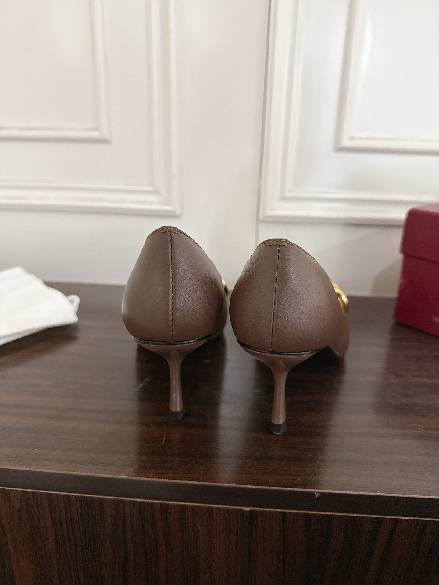 GG Boulevard Pumps 7.5cm Coffee Leather 888852