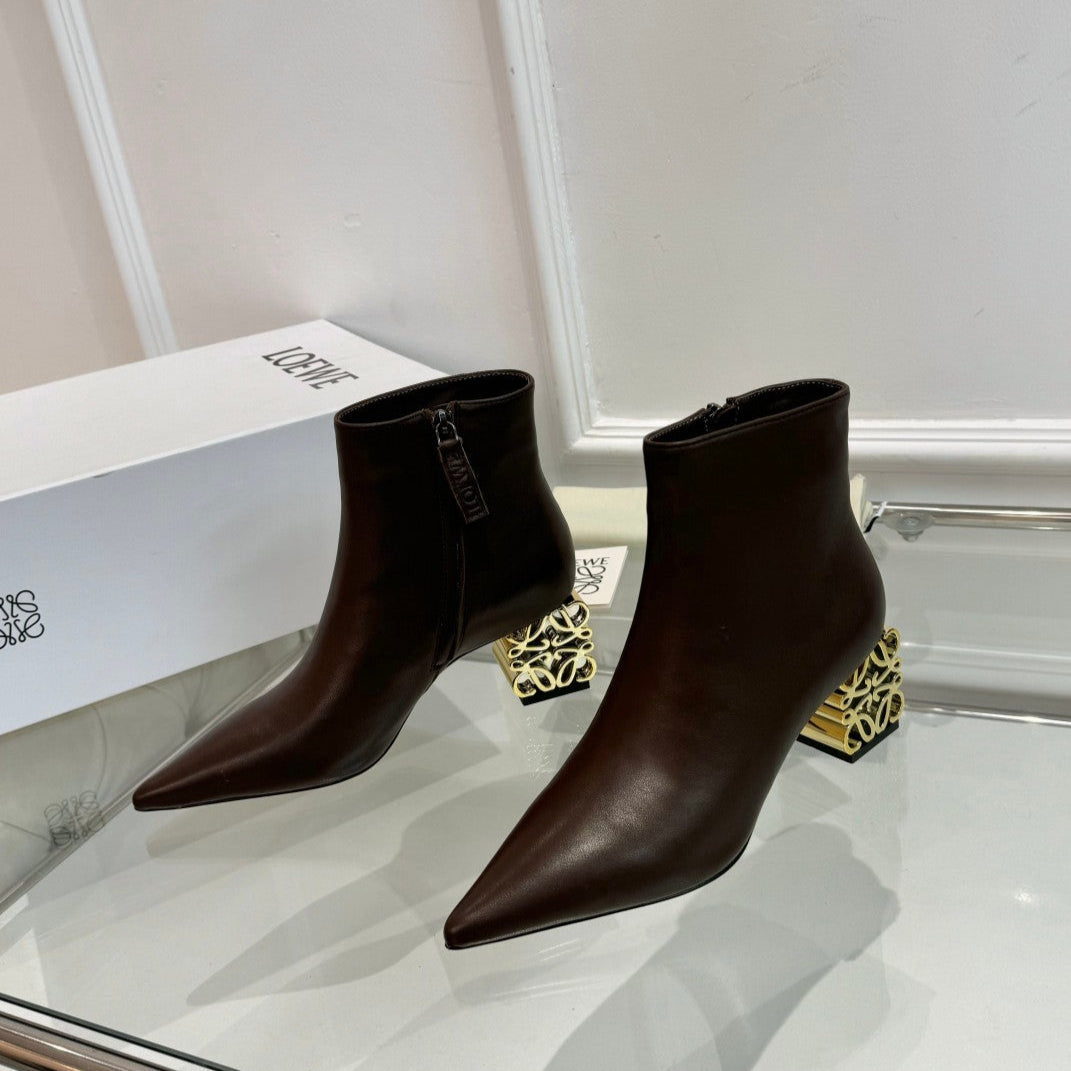 Loewe Anagram heel boot brown calfskin