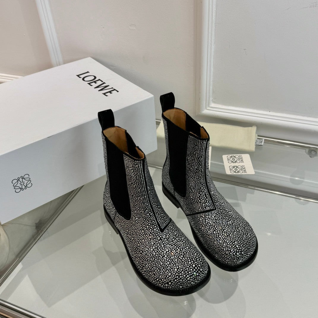 Loewe Chelsea boots diamond black cowhide