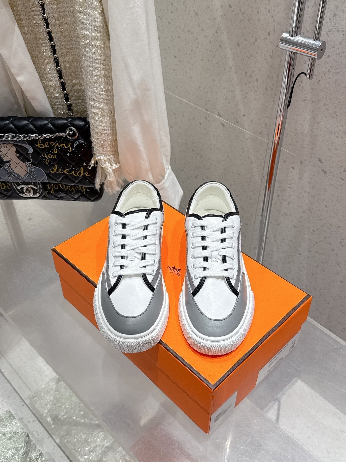 HM Get Sneaker Multicolore Blanc Calfskin 204754