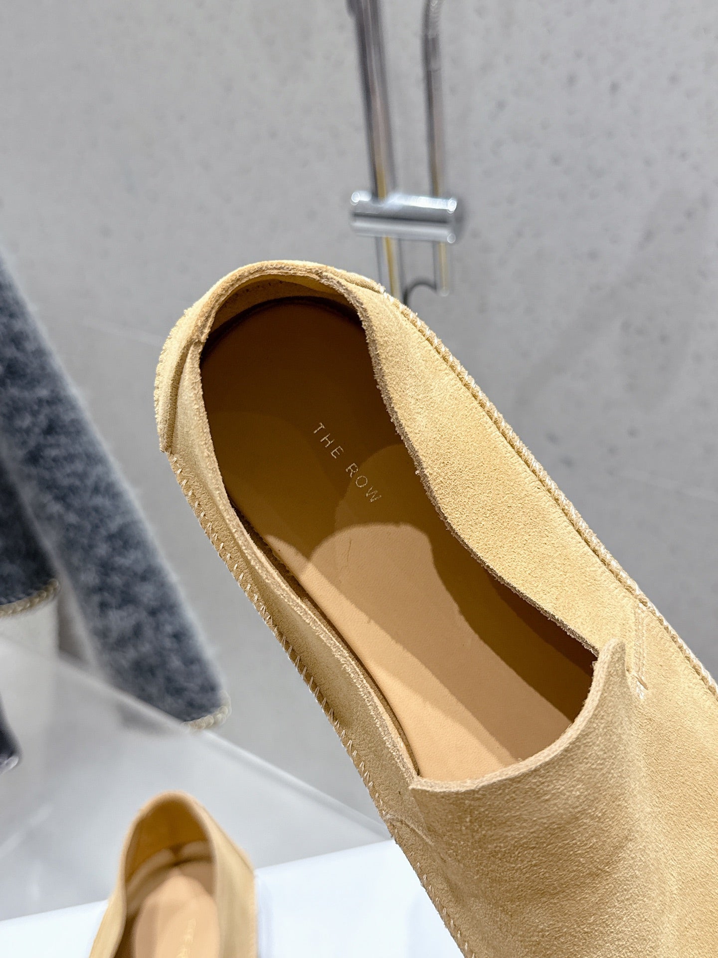 The Row Tyler Loafer Light Beige Suede 338393