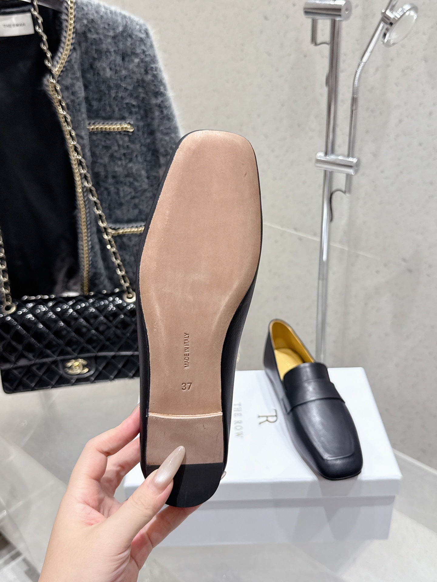 The Row Classic Loafer Black Leather 338398