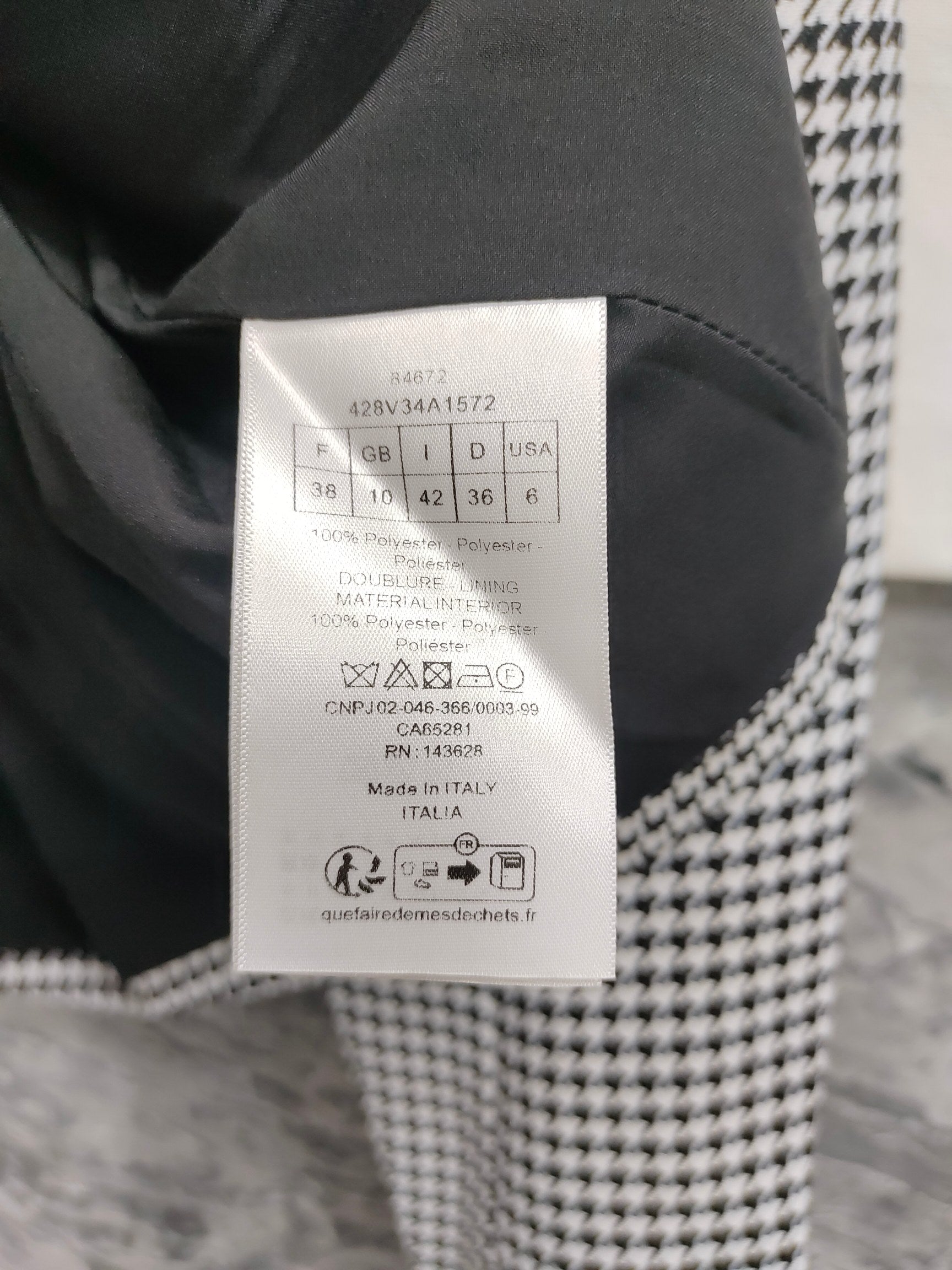 CD 26s Jacke im Cropped-Stil Black White Wool 363523