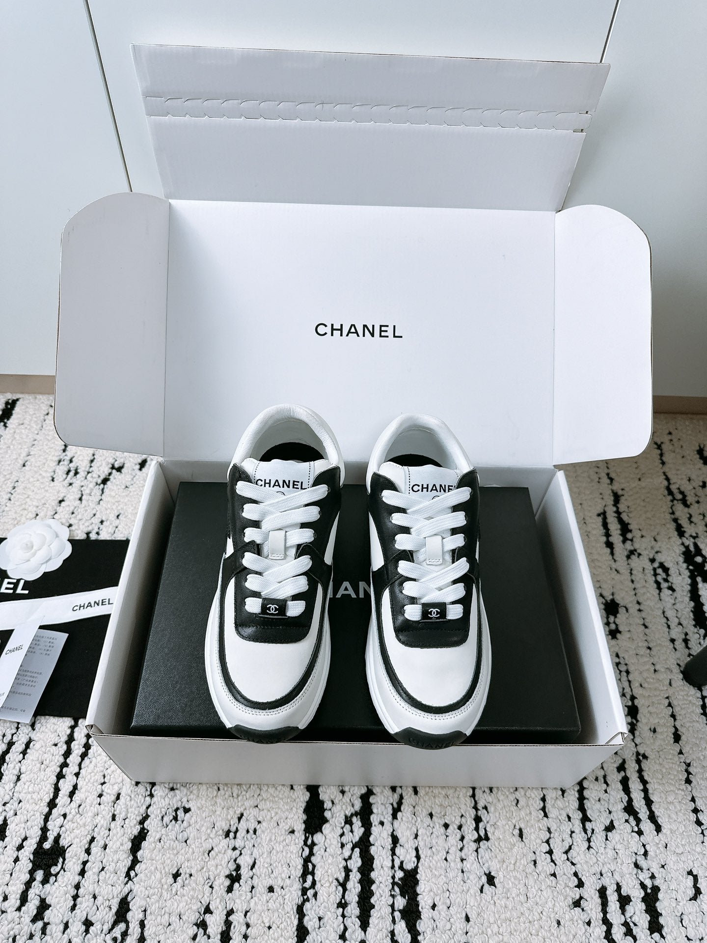 CC Sneaker 35mm In White Mix Black Soft Cowhide 144706