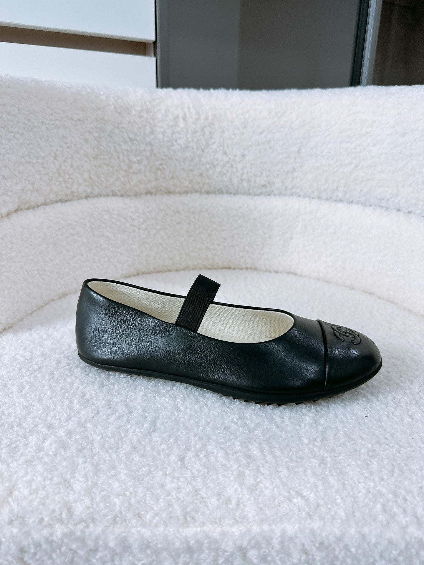 CC Mary Janes 15mm In Black Lambskin Cowhide Leather 144720